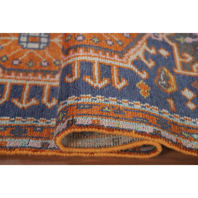 Blue Heriz Serapi Oriental Runner Rug Handmade Wool Carpet - 2'8" x 8'3"