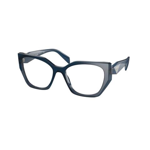 Prada PR 18WV 08Q1O1 52 Blue Crystal Woman Irregular Eyeglasses