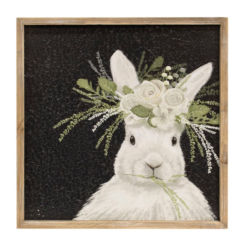 Sparkle Floral Crown Bunny Sign