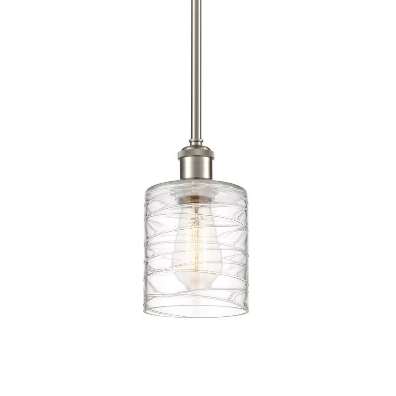 Innovations Lighting 516-1S-8-5 Cobbleskill Pendant Cobbleskill 5" - Deco Swirl / Brushed Satin Nickel