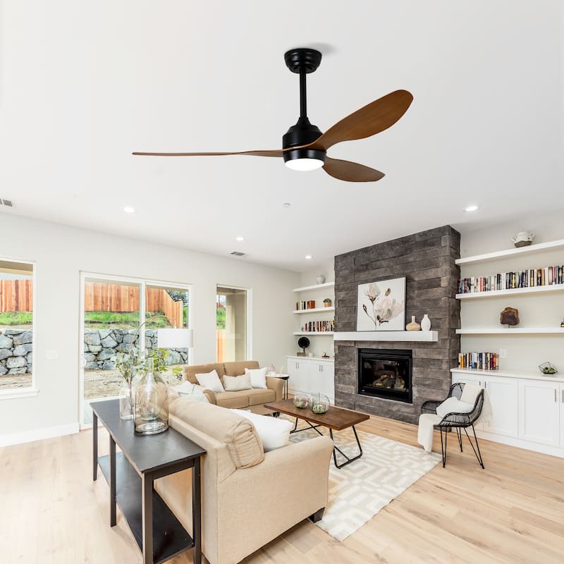 Sofucor 52" Ceiling Fan with Lights Quiet DC Motor 3 ABS Blade 6 Speed Levels,Remote Control,for Patio Living Room,Bedroom