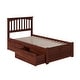 preview thumbnail 1 of 7, Mission Twin Platform Bed with Footboard and 2 Drawers in Walnut Walnut - Twin