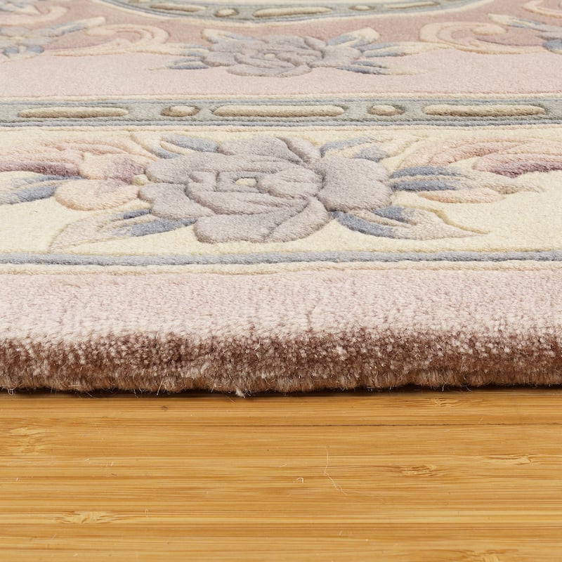 Gertmenian Oriental Estate Traditional Oriental Floral Border Metallion Hand Knot Wool Area Rug Collection
