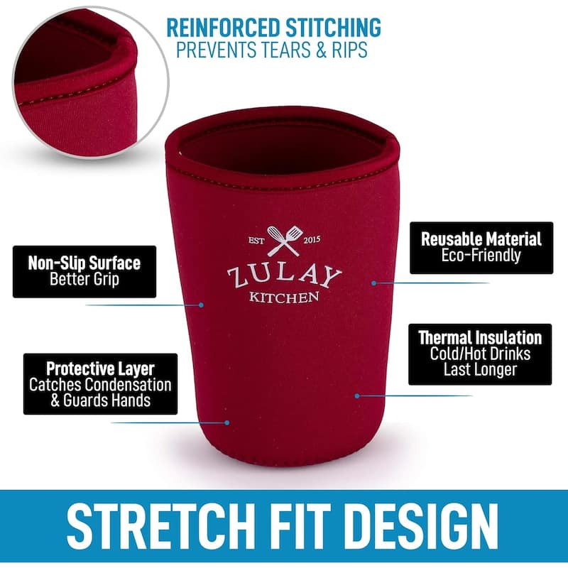 Zulay Kitchen Reusable Iced Coffee Sleeve (22oz to 24oz)