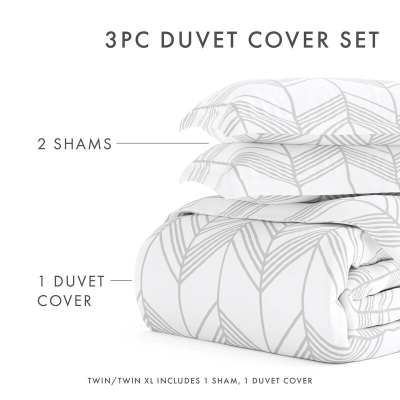 Simply Soft Oversized Alps Chevron Pattern 3 Piece Duvet Cover Set