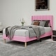 preview thumbnail 20 of 91, Caxkun Upholstered Platform Bed Frame with Wingback headboard Pink - Twin