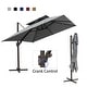 preview thumbnail 39 of 38, Outdoor 10 x 10 ft Square Double Top Patio Cantilever Offset Umbrella