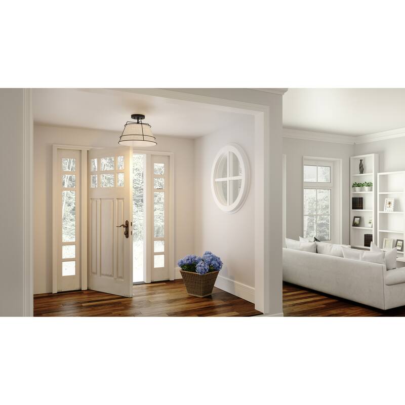 Burbidge 1-Light Matte Black Semi-Flush Mount - Matte Black