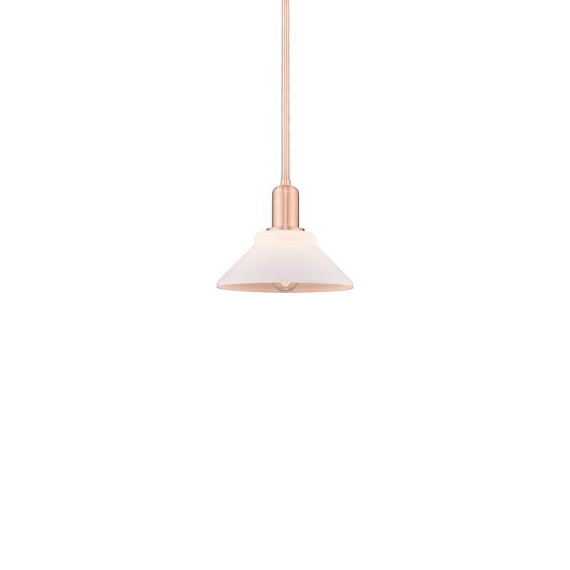 Innovations Lighting 716-1S-8-9 Orwell Pendant Orwell 9" Wide Mini - Antique Copper / Matte White