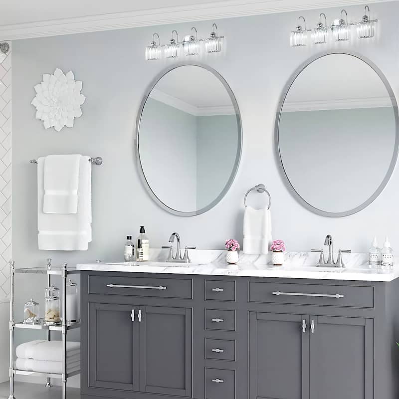 4/ 5 - Light Modern Glam Luxuriou Dimmable Crystal Bathroom Vanity Light Linear Wall Light