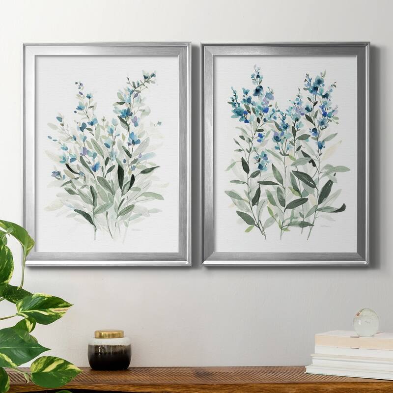 Delicate Blue Botanical I Premium Framed Print - Ready to Hang - Multi-Color