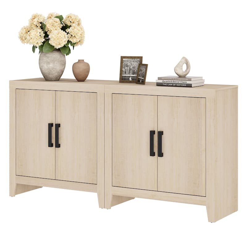 WAMPAT Farmhouse Buffet Cabinet with Door, Kitchen Sideboard for Dining & Living Room
