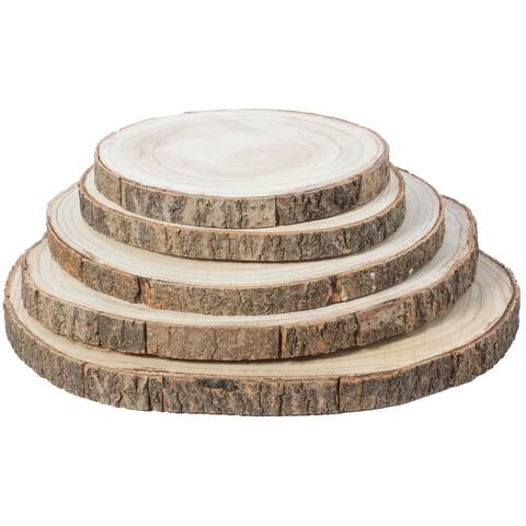 Barky Natural Wood Slabs Rustic Ornament Slice Tray Table Charger