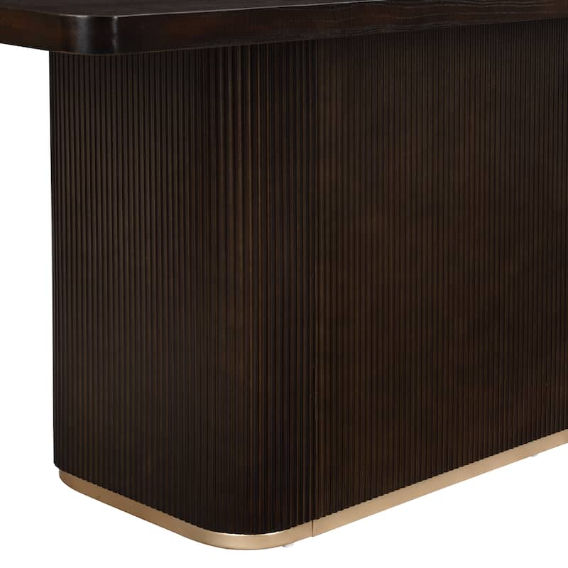 Christopher Knight Home - Brielle 84" Solid Wood Dining Table with Rectangular Pillar Design Base