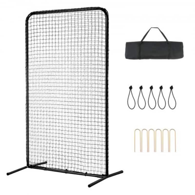 7x4 Feet Portable Batting Baseball and Softball Safety Screen with Carry Bag and Steel Pipe Frame