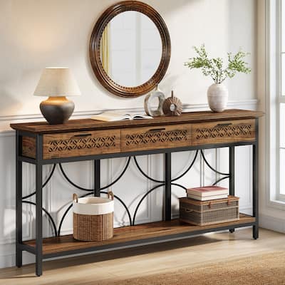 70.9 Inches Console Table with Drawers for Entryway