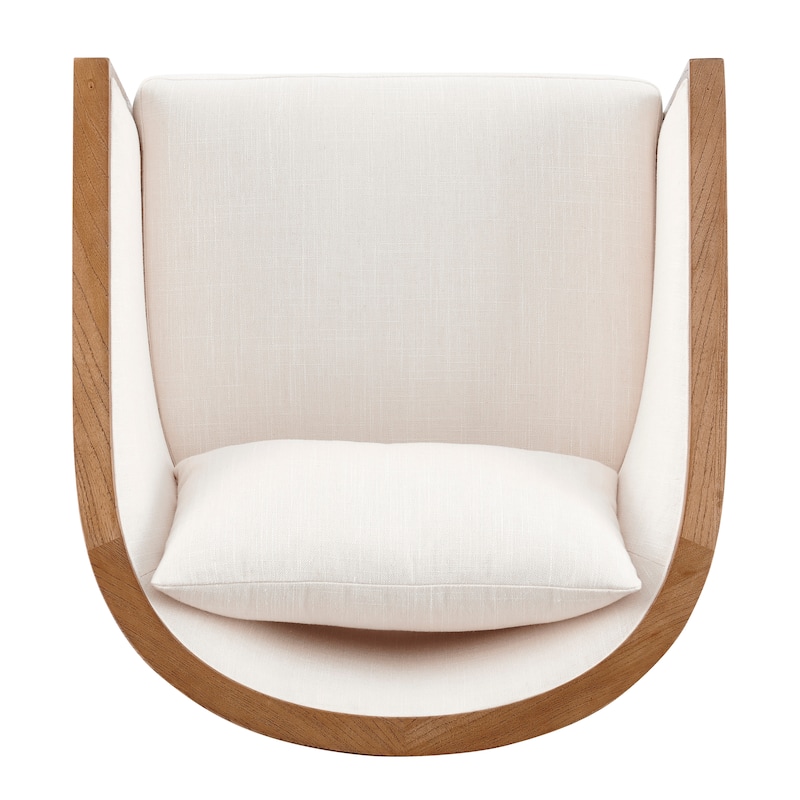NPD Furniture Tillman Linen Accent Arm Chair with Rattan