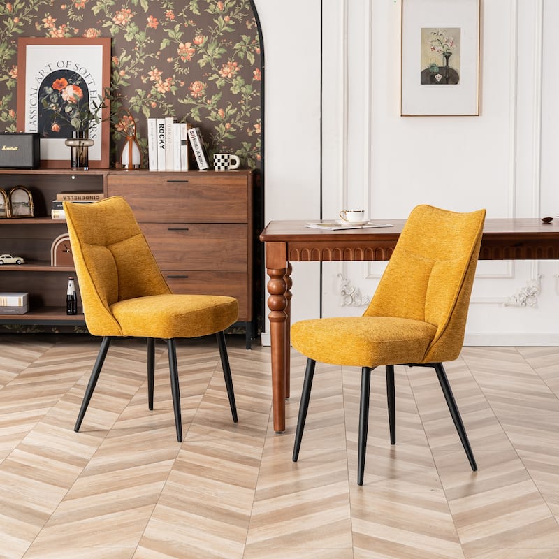Modern Upholstered Fabric Kitchen & Dining Room Chairs Set of 2