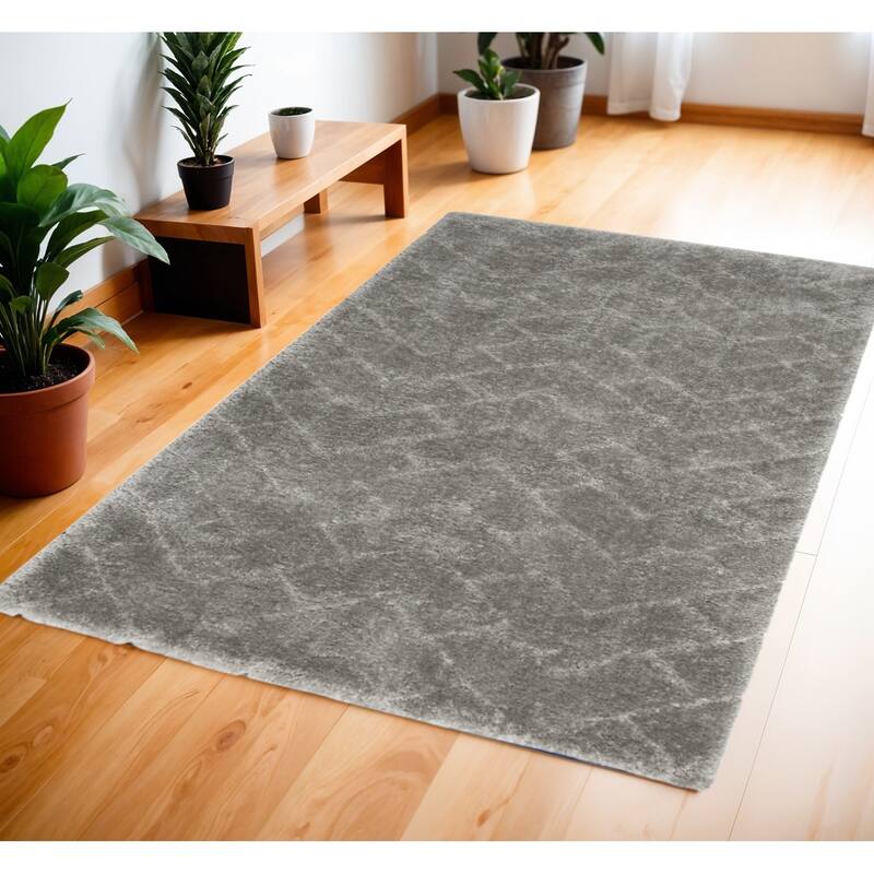 Fito Power Loomed Modern Stain Resistant Soft Area Rug By HomeRoots - 72' X '48' X '1.58 - 72' X '48' X '1.58 - Gray - Rectangle