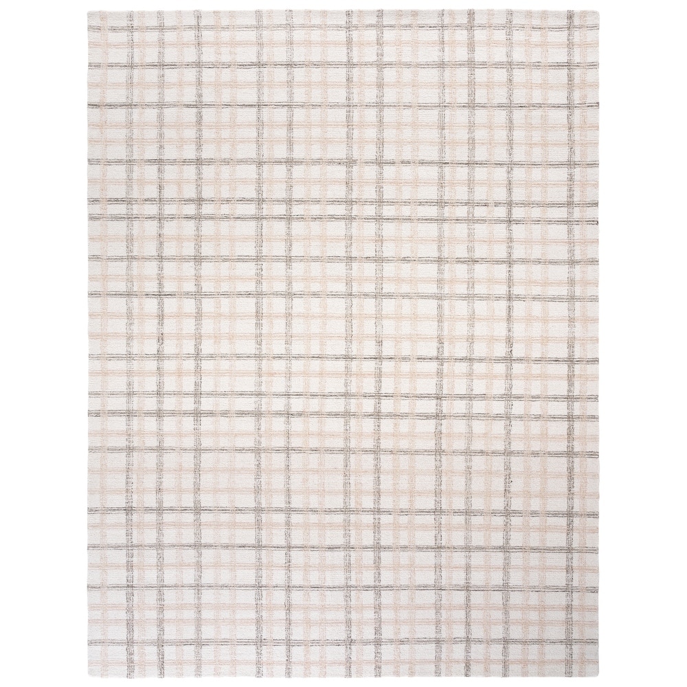 SAFAVIEH Handmade Ebony Sufiya Plaid Wool Rug