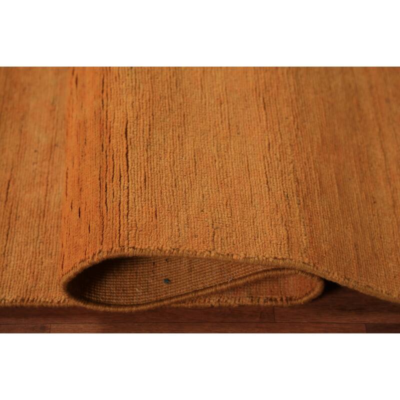 Orange Yellow Modern Gabbeh Oriental Area Rug Hand-Knotted Wool Carpet - 5'3" x 8'1"