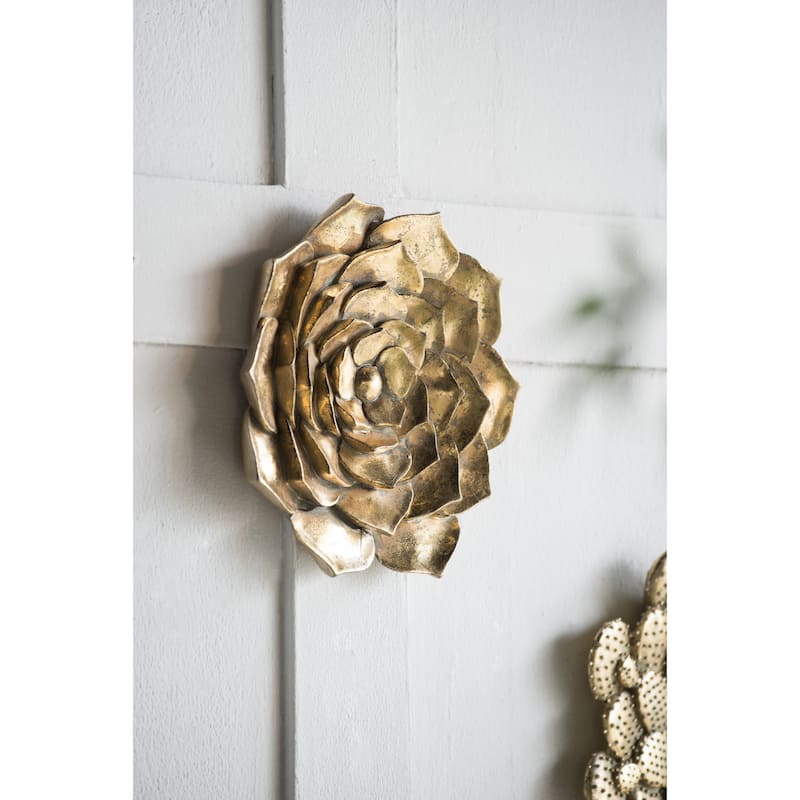 D10x1.4" Succulent Wall Plaque, 2 Piece