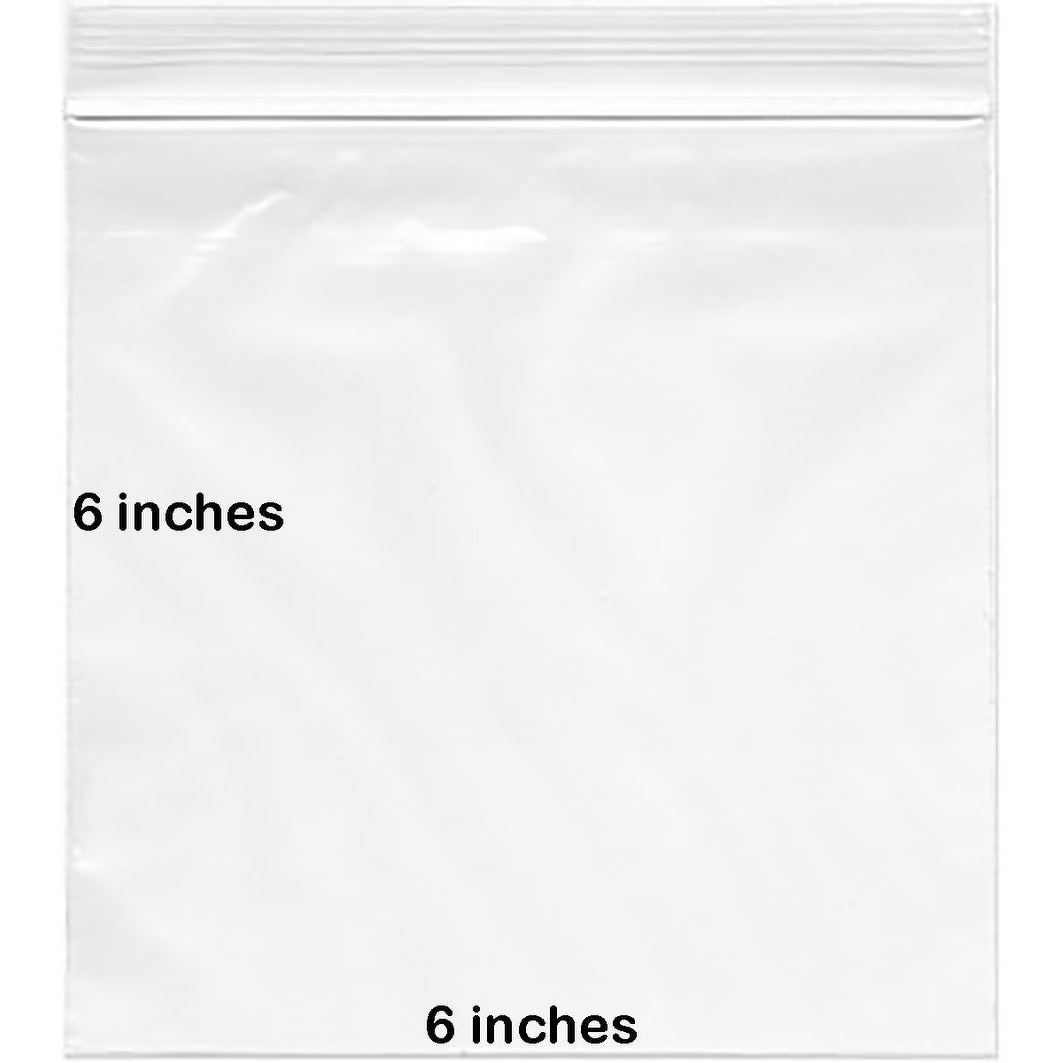 1000 6x6 Clear Plastic Zipper Poly Locking Reclosable Bags 2 MiL