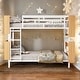 preview thumbnail 17 of 30, Full over Full Metal Full Size Bunk Bed ,Storage Platform Beds with Ladder and Shelves White
