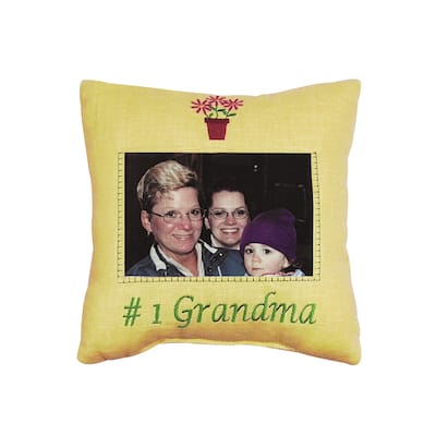 10" x 10" #1 Grandma Picture Small/Petite Accent Pillow