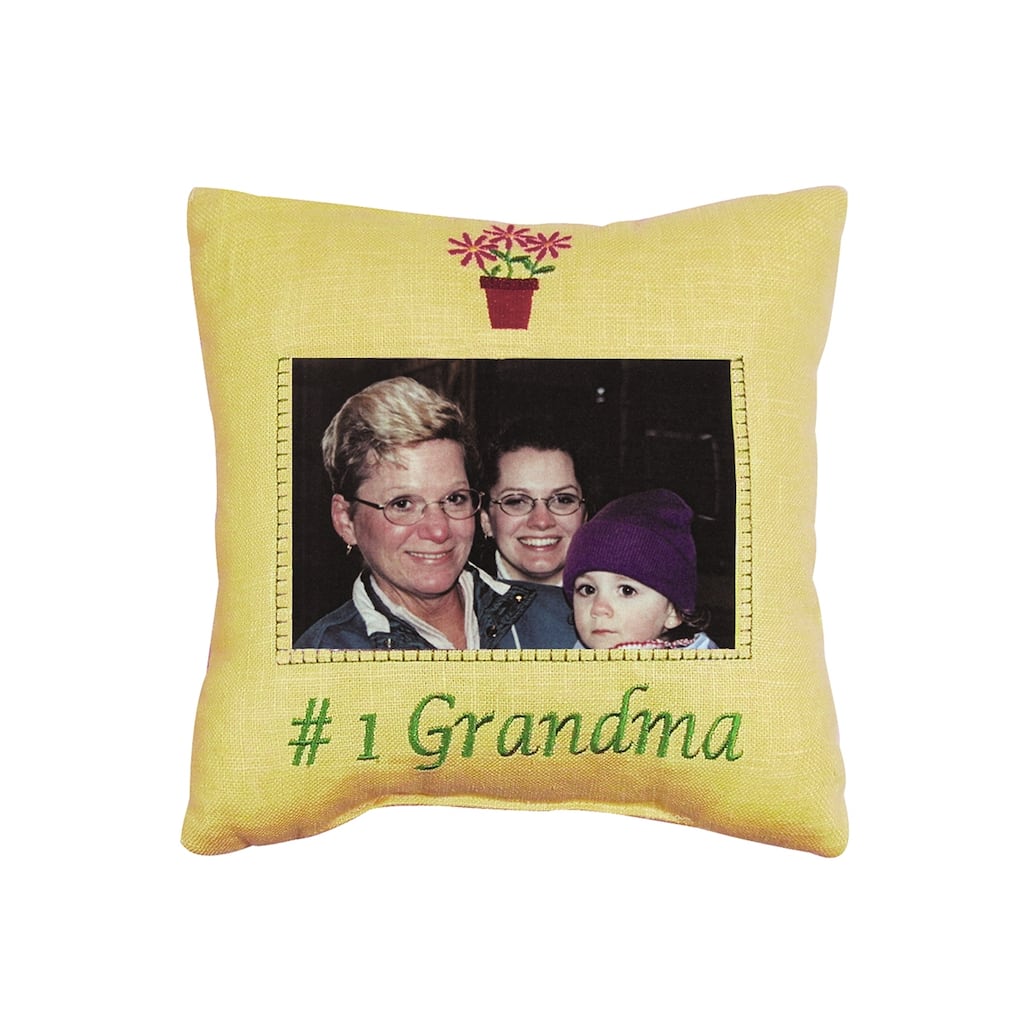 10" x 10" #1 Grandma Picture Small/Petite Accent Pillow