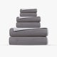 preview thumbnail 1 of 4, Double Face 6 pcs Turkish Towels Set White Silver