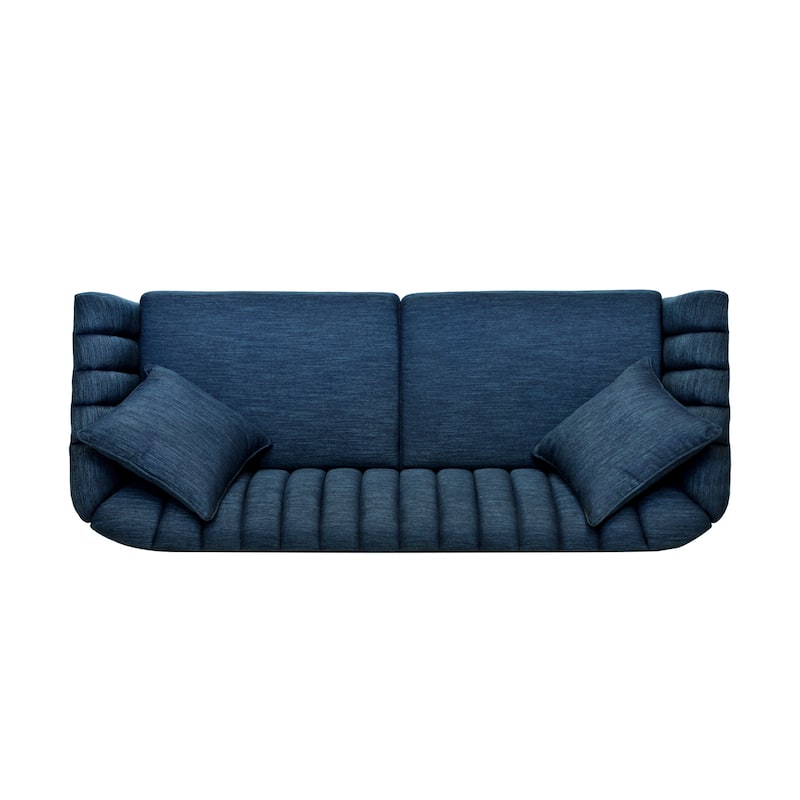 3-seater Sofa with Wood Legs and Pillows