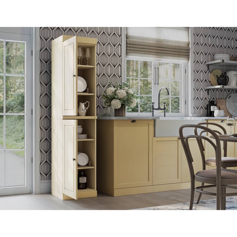 Palace Imports 100% Solid Wood Pantry Cabinet, Adjustable Shelves, 16.5" Wide, 71.5" Tall