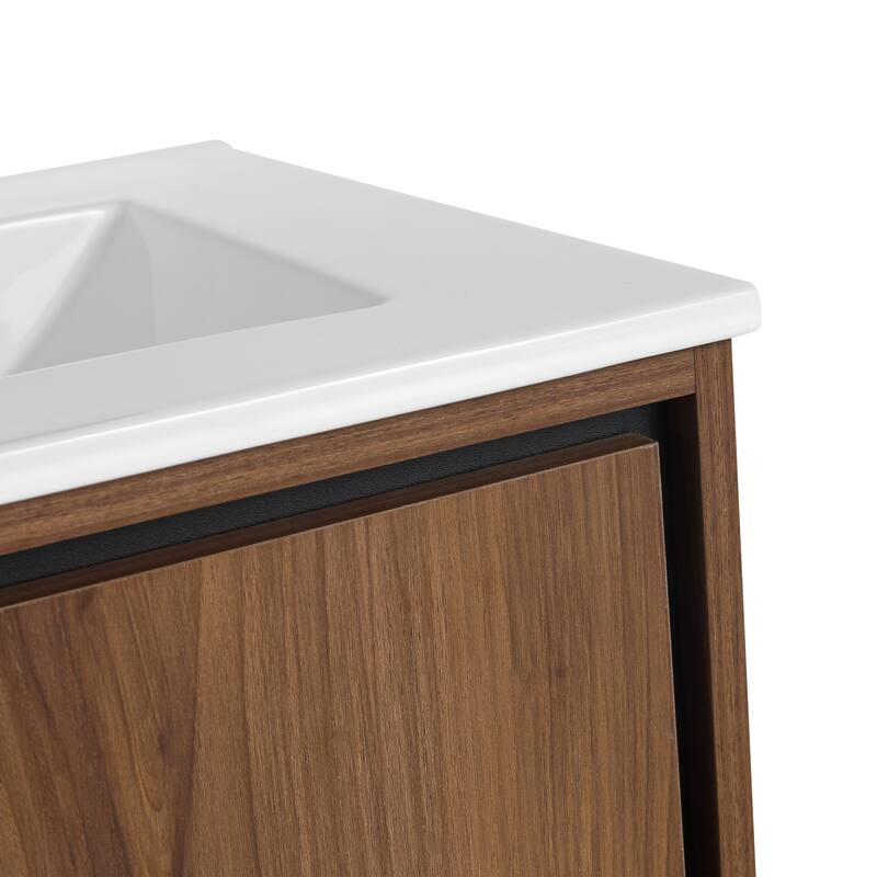 30-Inch Bathroom Vanity with Double Doors, Engineered Wood Cabinet, Floor-to-Ceiling Design, Ample Storage Space