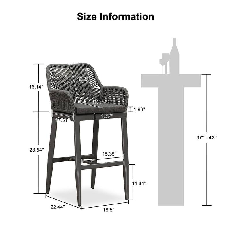 PURPLE LEAF 2 Set of Modern Bar Stool with Backrest and Arm,Upholstered Chair and Aluminum Legs