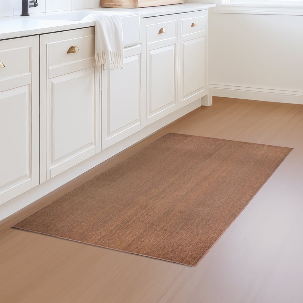 My Magic Carpet Machine Washable Area Rug Solid Espresso