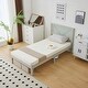preview thumbnail 44 of 45, Twin Size Solid Wood Platform Bed Frame With Headboard White