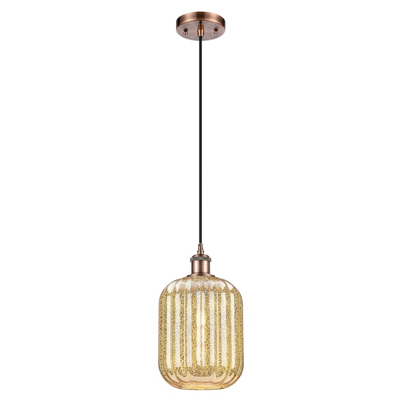 Innovations Lighting Endless Possibilities Ballston - Preston - 1 Light 7" Jar Shade Cord Hung Mini Pendant - Mercury/Antique Copper