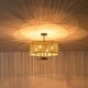 preview thumbnail 5 of 8, 4 - Light Coastal Hand-woven Drum Chandelier - 19.7 in. W x 90.6 in. H