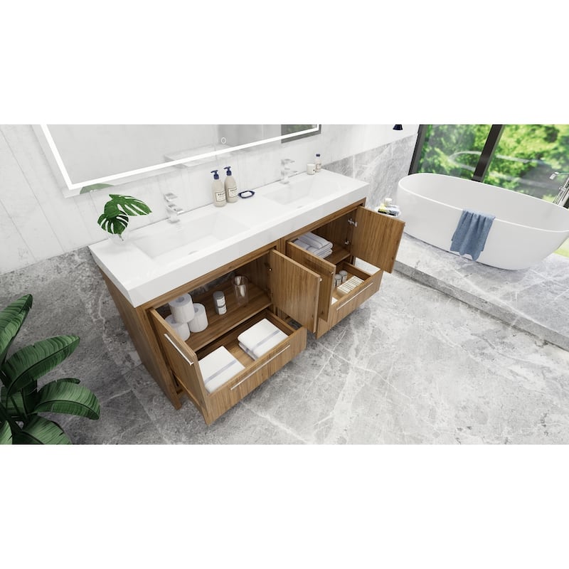 Dove 72'' Freestanding Vanity with Double Reinforced Acrylic Sink