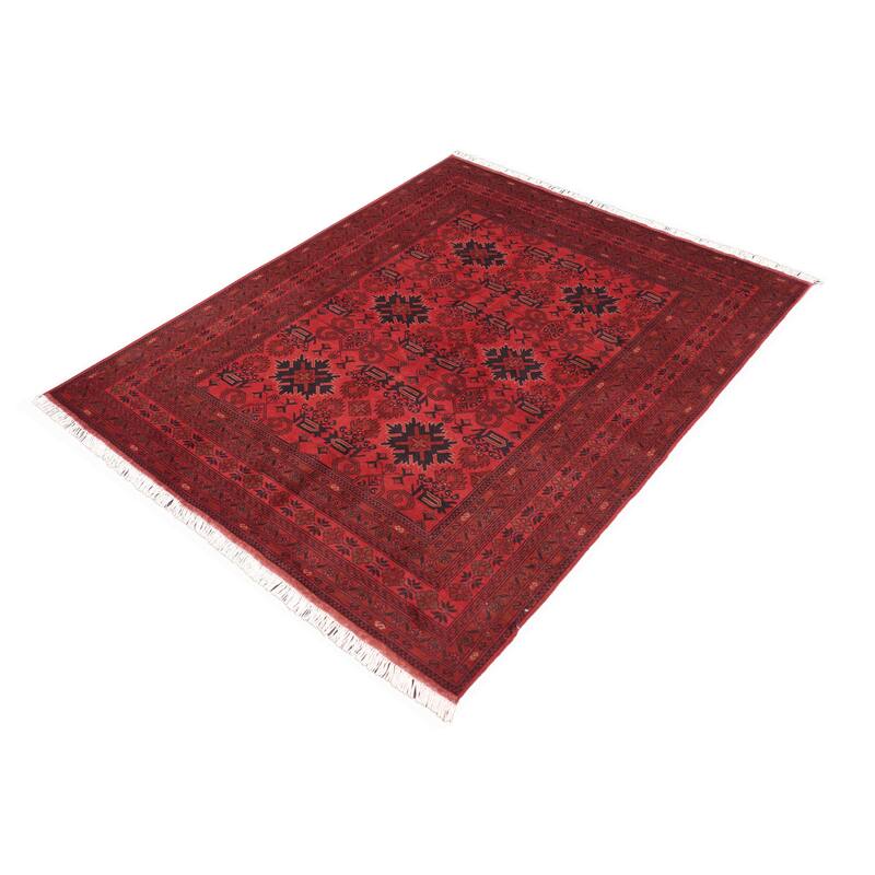 Rustic Biljik Khal Mohammadi Galilea Red/Blue Rug - 5'7'' x 7'8''