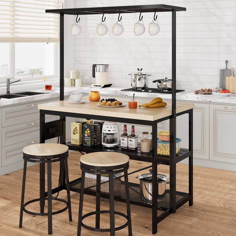 42"/47"Kitchen Island with Storage - 47" Wood color