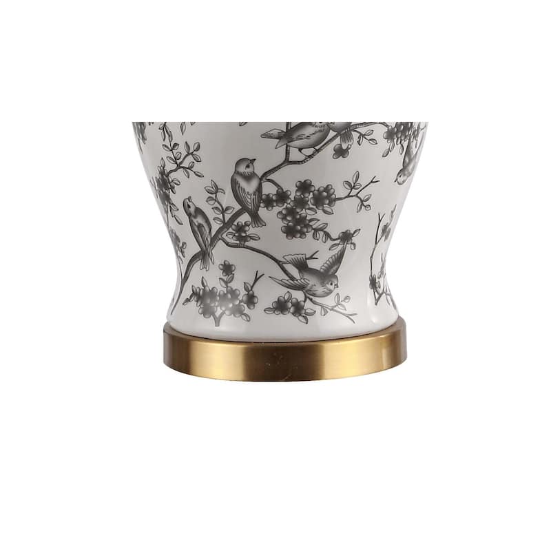 Penelope 22" Chinoiserie LED Table Lamp, Blue/White by JONATHAN Y