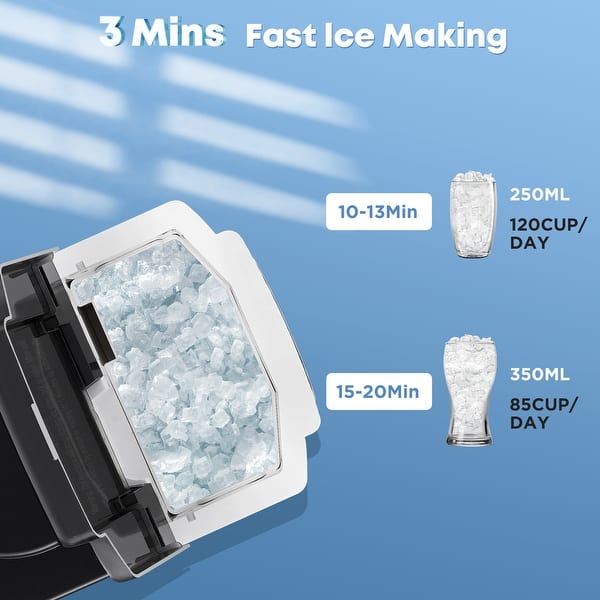 Nugget Ice Maker Self-Cleaning, Crushed Ice Machine, Soft Pellet Ice