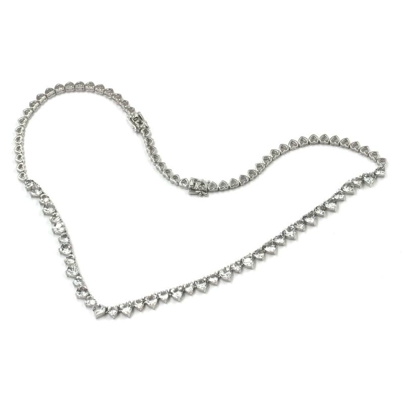 925 Sterling Silver White Topaz Necklace