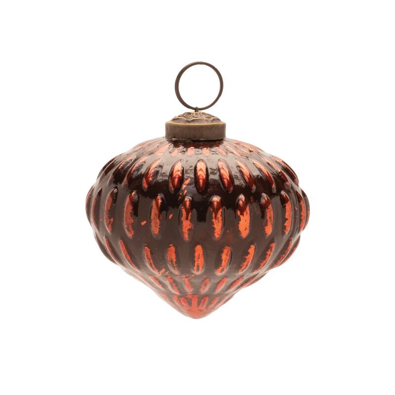 Textured Glass Tree and Onion Ornament (Set of 6) - N/A