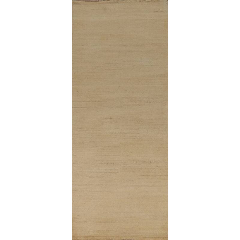 Solid Gabbeh Modern Runner Rug Handmade Wool Carpet - 2'9"x 9'8"