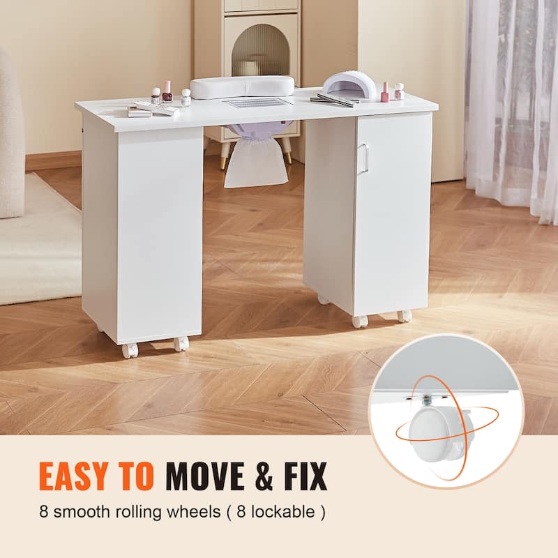 Manicure Table Makeup Dressing Nail Station with Storage Cabinets for Spa Beauty Salon Workstation