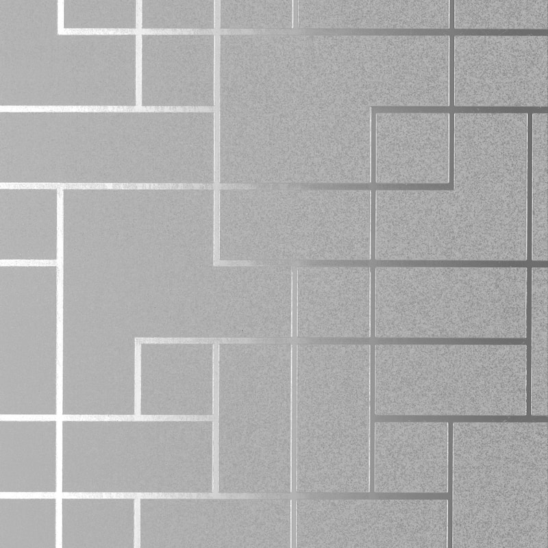 Anschutz, Mason Silver Geometric, 33' L X 20.5" W, Wallpaper Roll