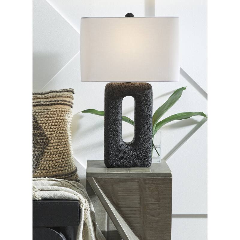 Signature Design by Ashley Wimmings Black/White Table Lamp (Set of 2) - 16" W x 10" D x 26.5" H